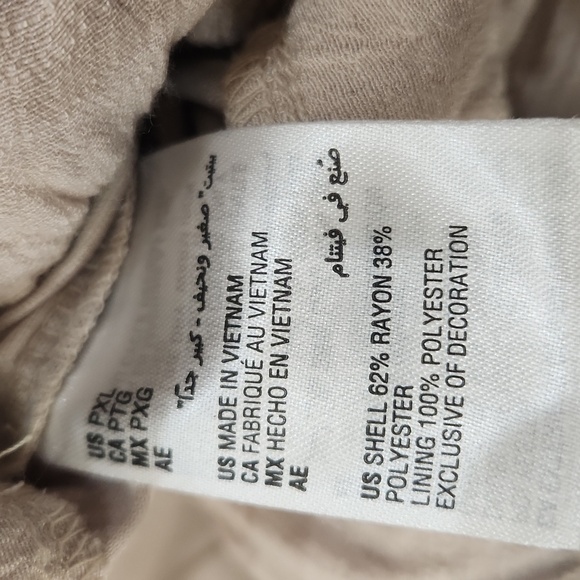 JM Collection Linen Look Wide Leg Pants, Tan, Womens XLP - Picture 7 of 9